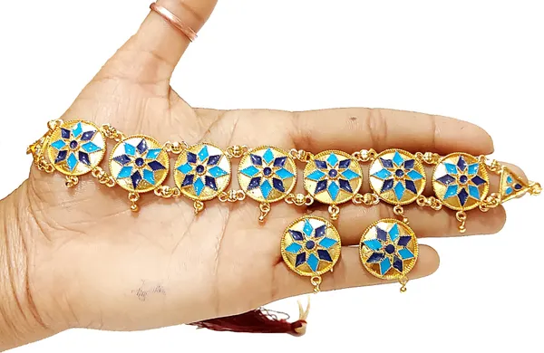 Assamese_Traditional_Gold_Plate_Multicolour_Golpata_Necklace_Set_For_Girls_&_Women